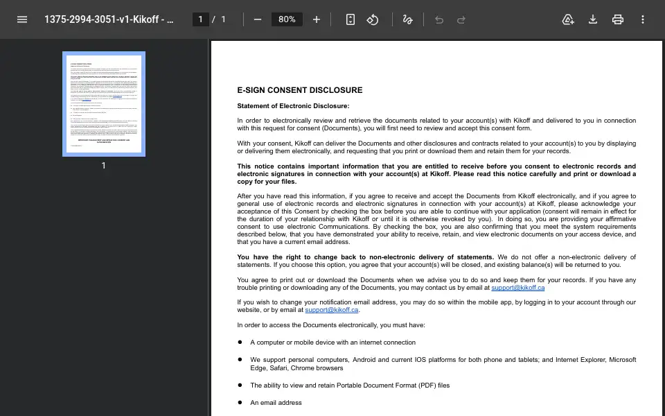 Screenshot of kikoffmoney.ca
