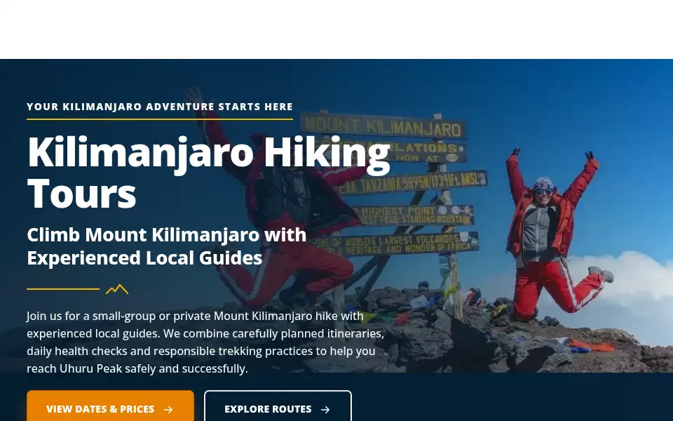 Screenshot of kilimanjarohikingtours.com