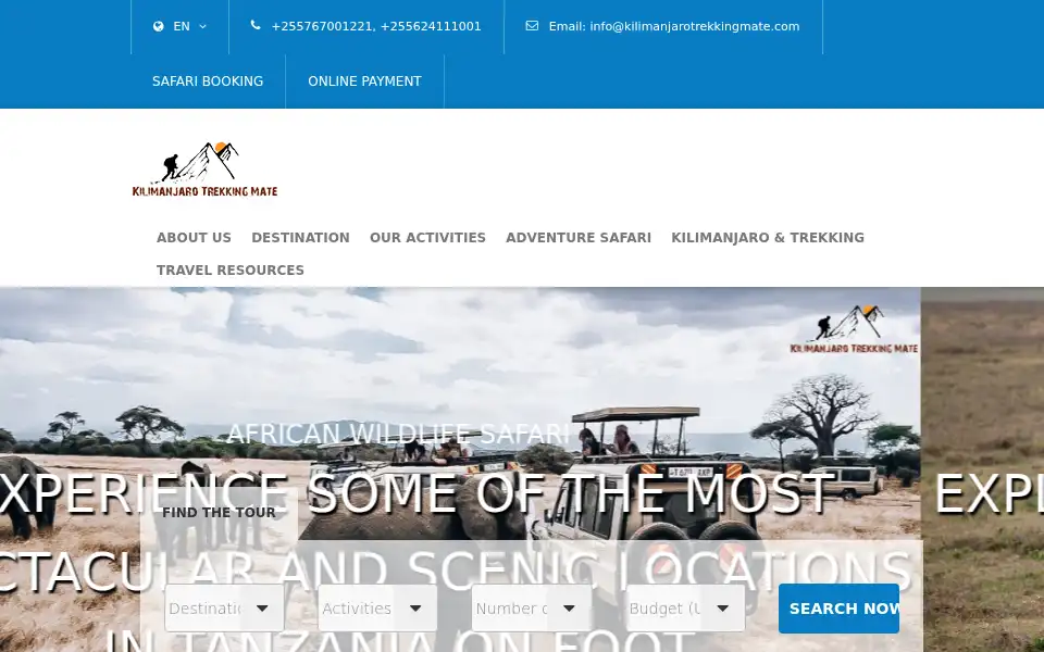 Screenshot of kilimanjarotrekkingmate.com