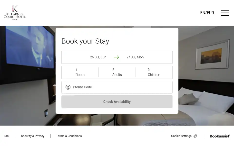 Screenshot of killarneycourthotel.com