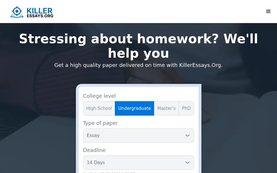 Screenshot of killeressays.org