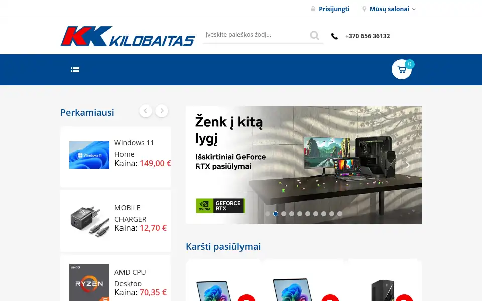 Screenshot of kilobaitas.lt