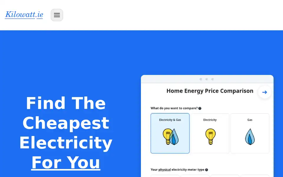 Screenshot of kilowatt.ie