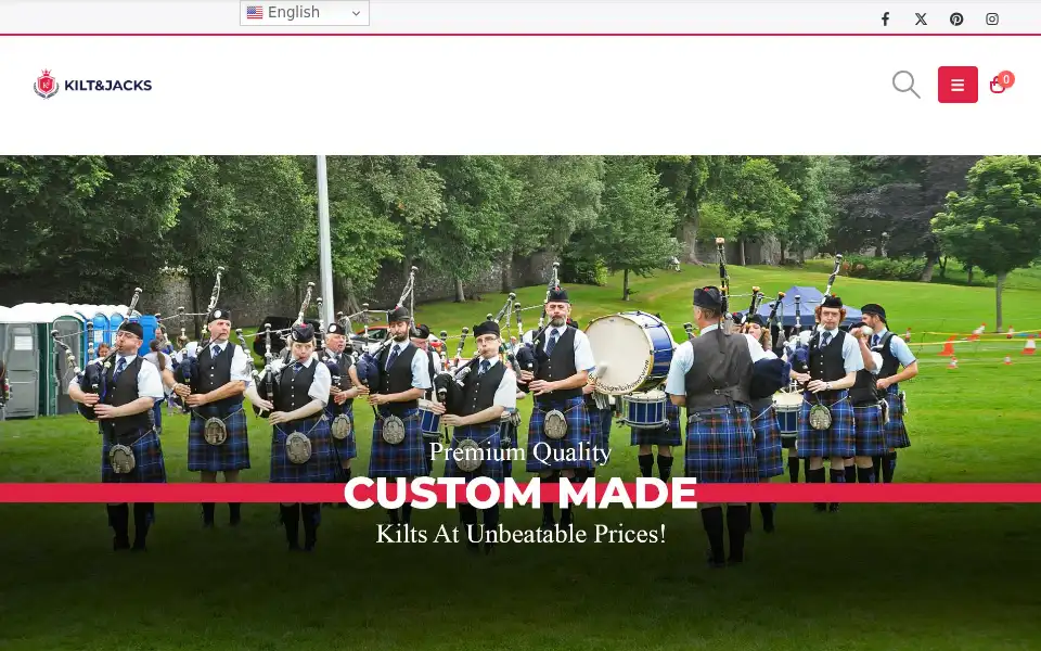 Screenshot of kiltandjacks.com