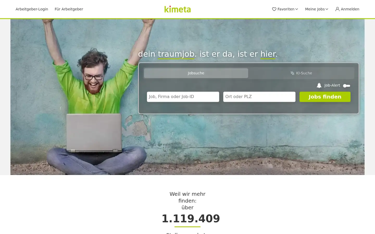 Screenshot of kimeta.de