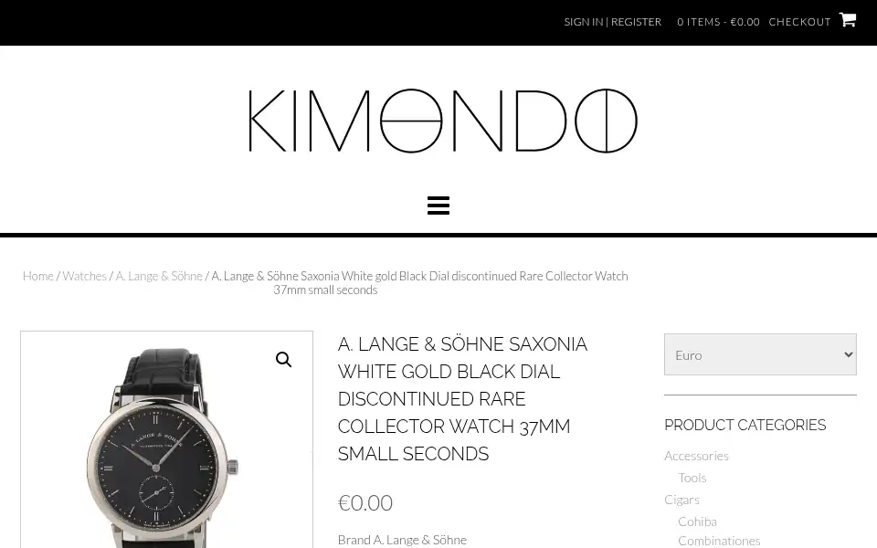 Screenshot of kimondowatches.com