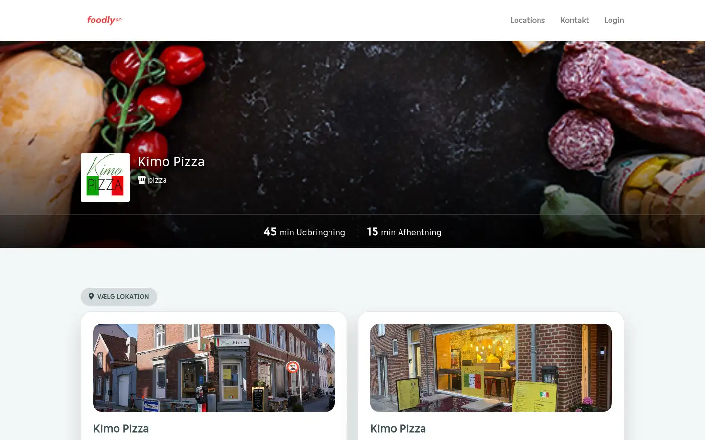 Screenshot of kimopizza.dk