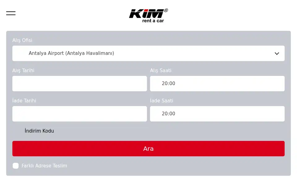 Screenshot of kimrentacar.com