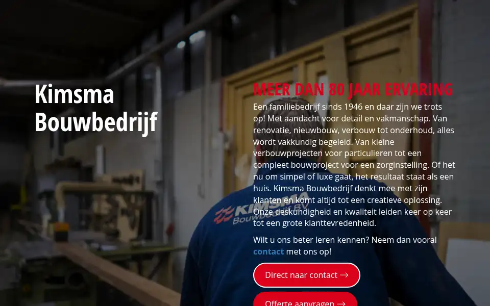 Screenshot of kimsma.nl