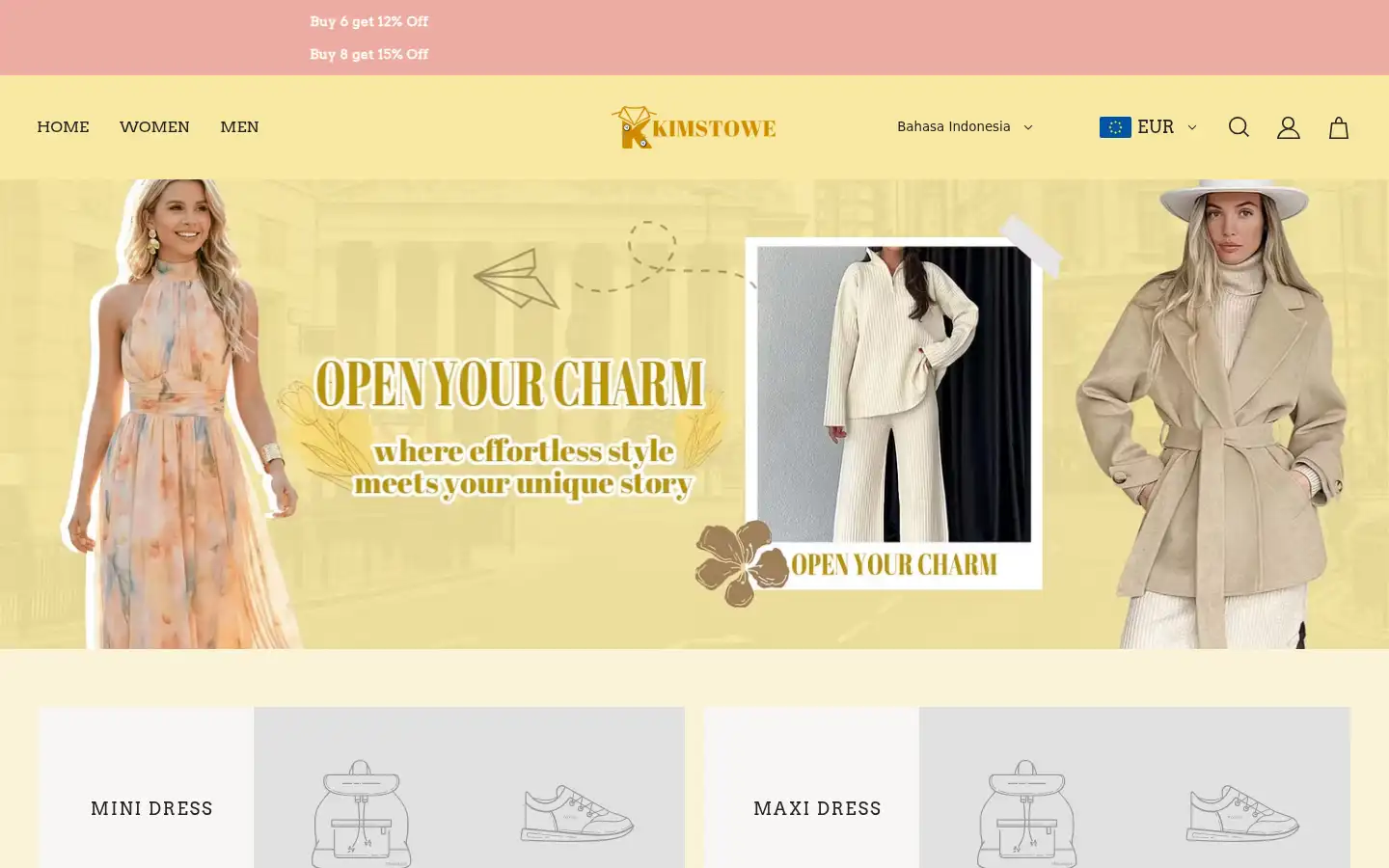 Screenshot of kimstowe.com
