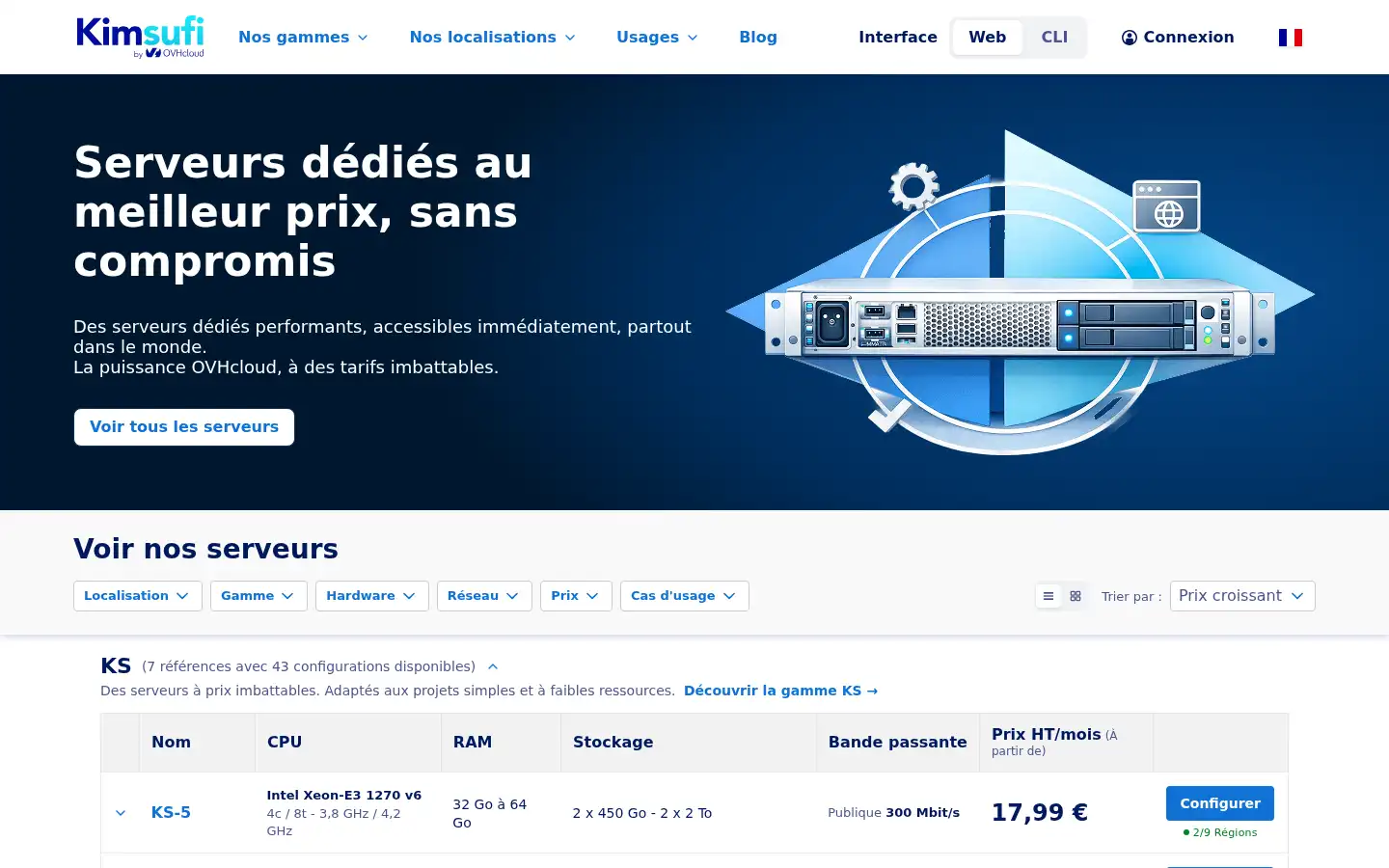 Screenshot of kimsufi.com