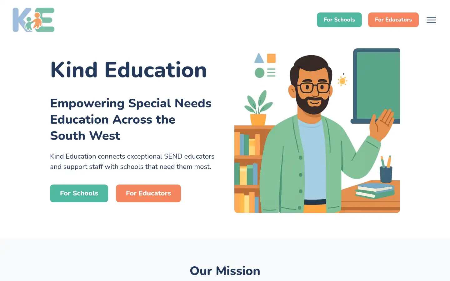 Screenshot of kindeducation.co.uk
