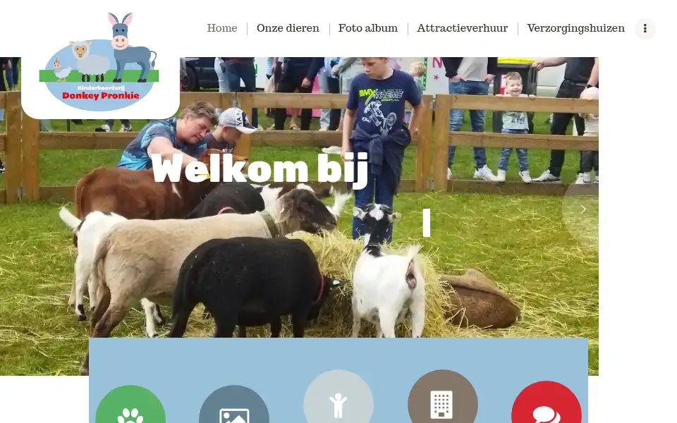 Screenshot of kinderboerderij-donkeypronkie.nl