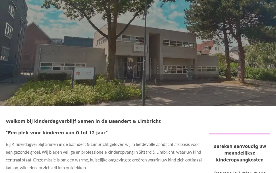 Screenshot of kinderdagverblijfsamen.nl
