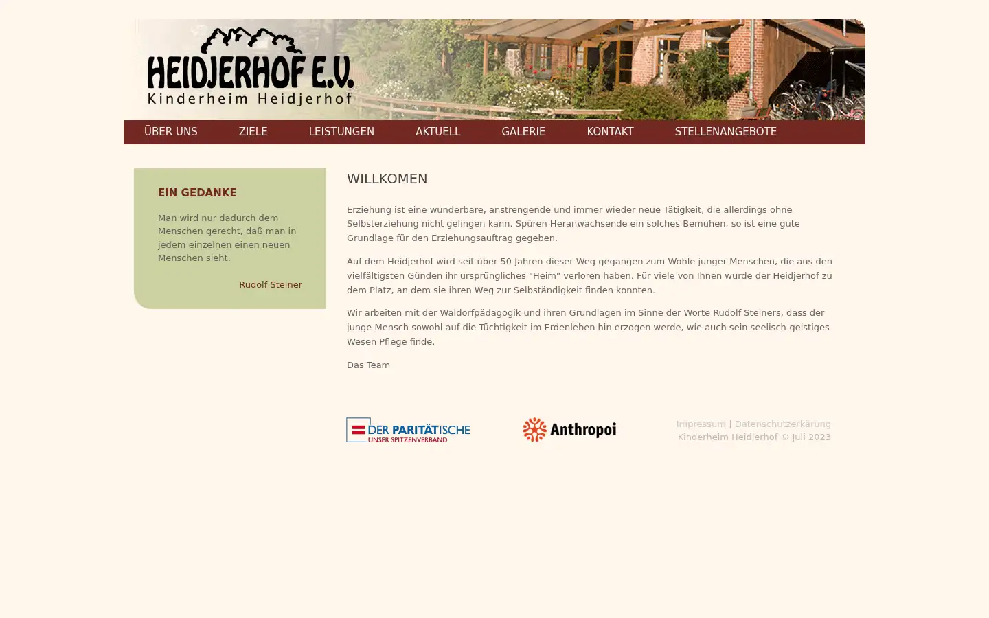 Screenshot of kinderheim-heidjerhof.de