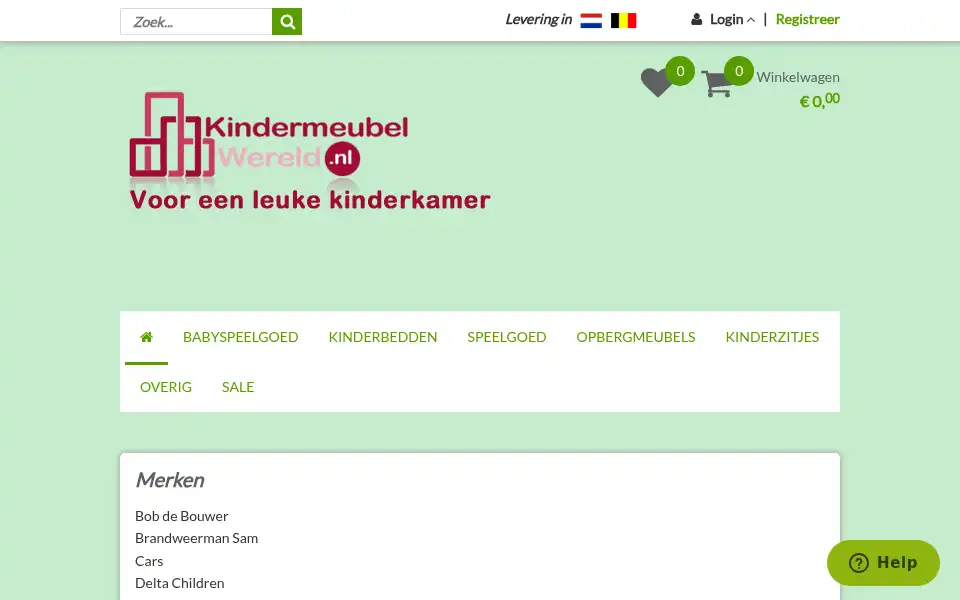 Screenshot of kindermeubelwereld.nl