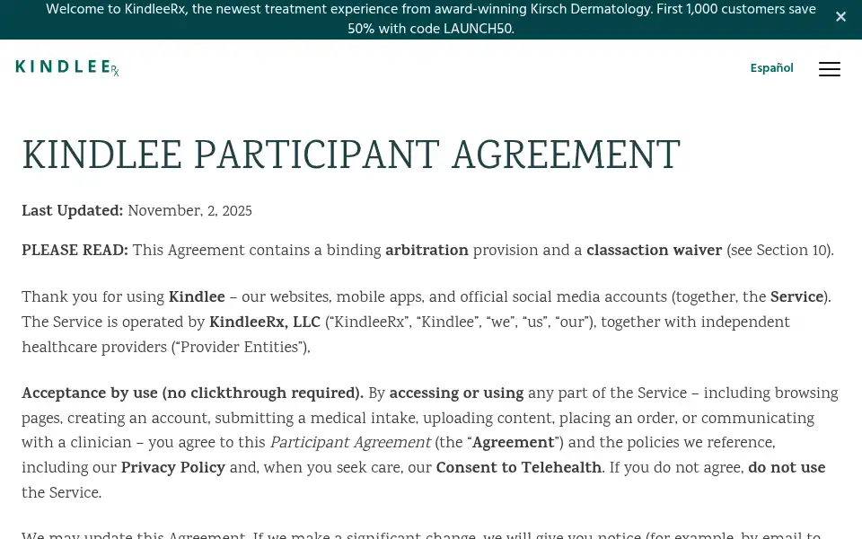 Screenshot of kindleerx.com