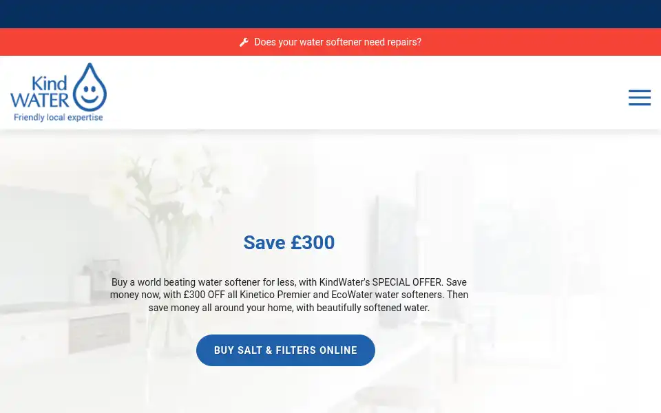 Screenshot of kindwater.co.uk