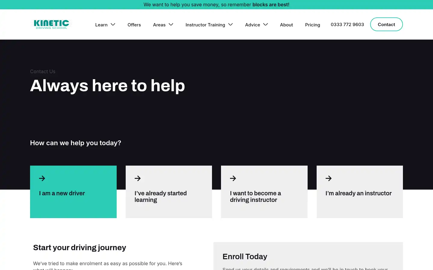 Screenshot of kineticdrivingschool.co.uk