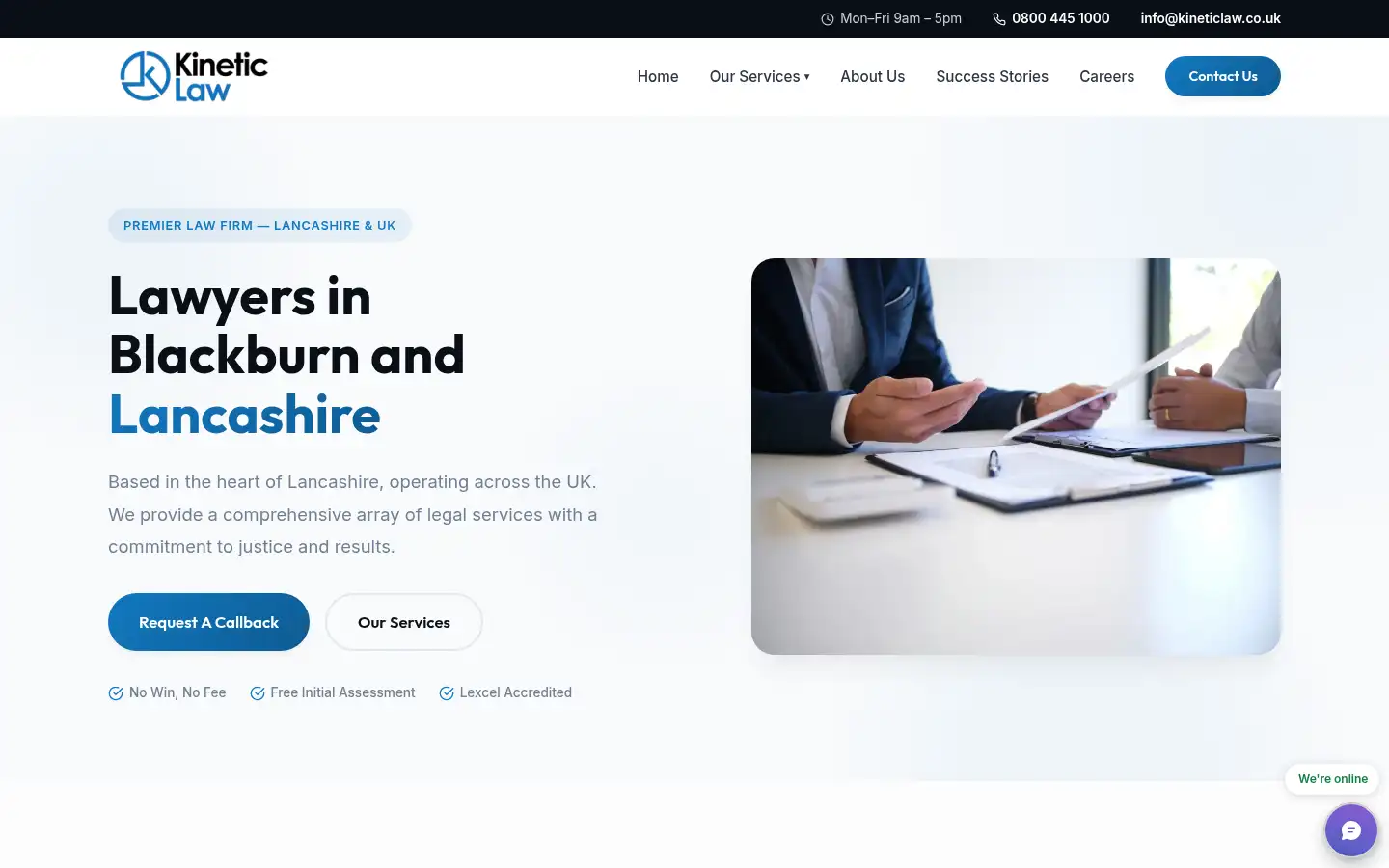 Screenshot of kineticlaw.co.uk