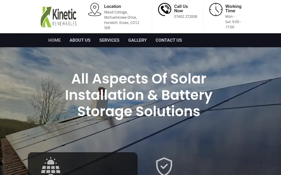 Screenshot of kineticrenewables.co.uk