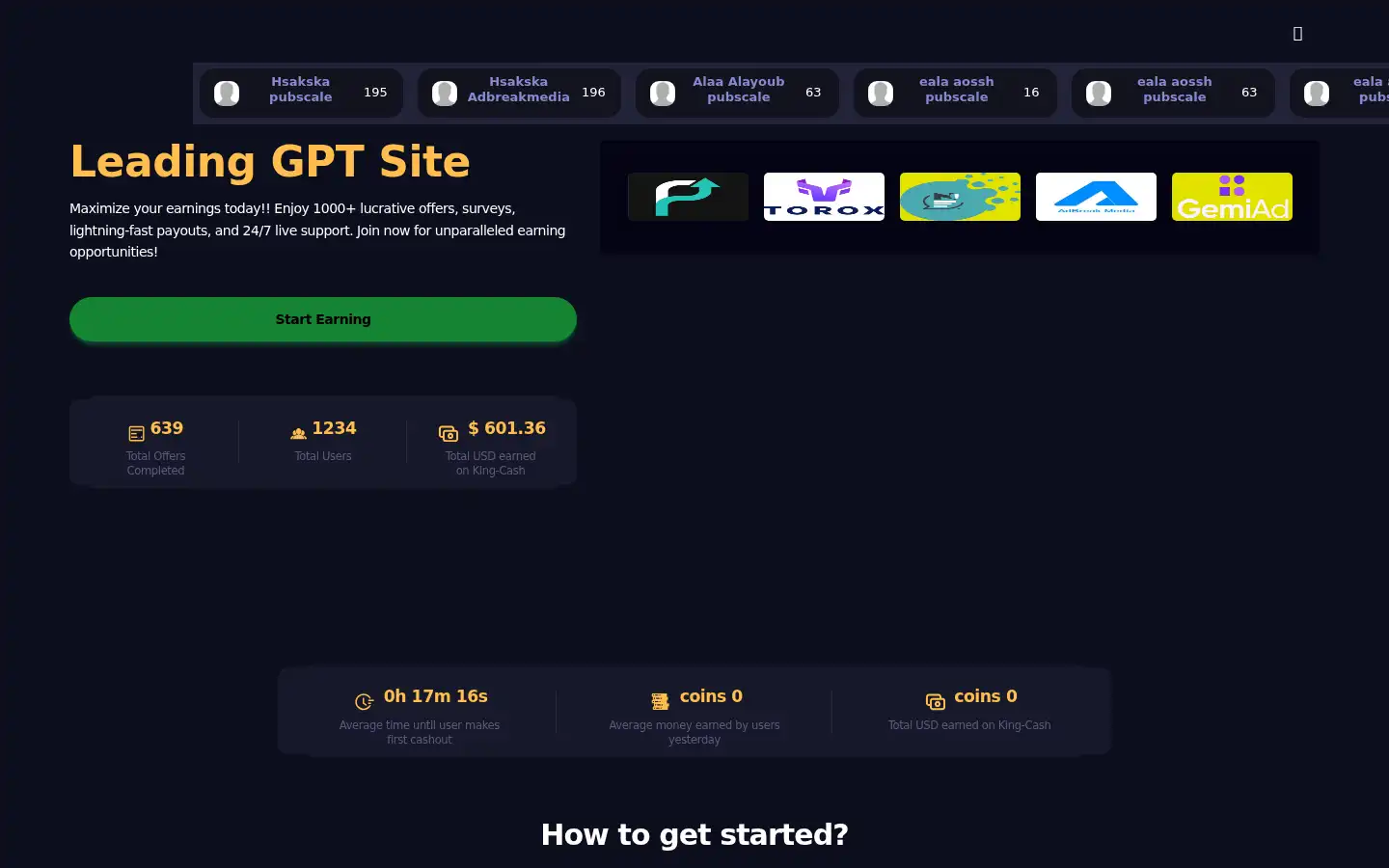 Screenshot of king-cash2.com