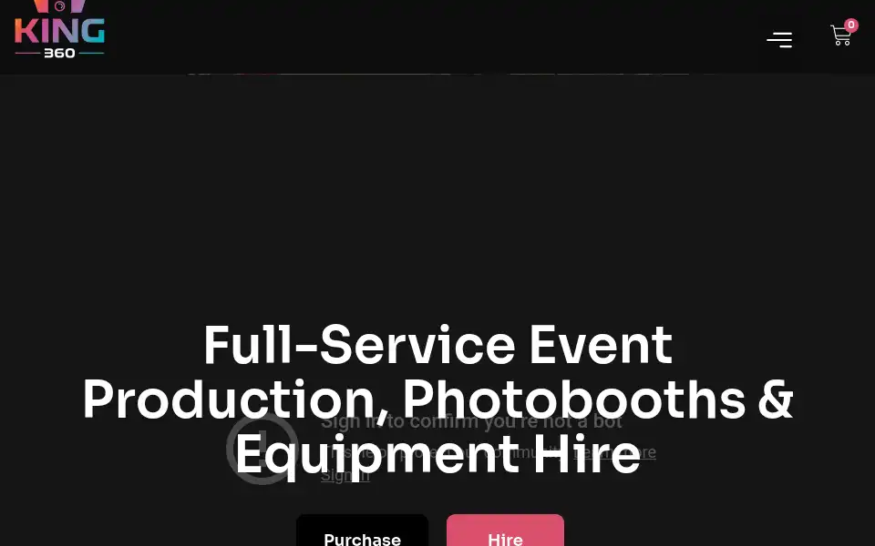 Screenshot of king360photobooth.co.uk