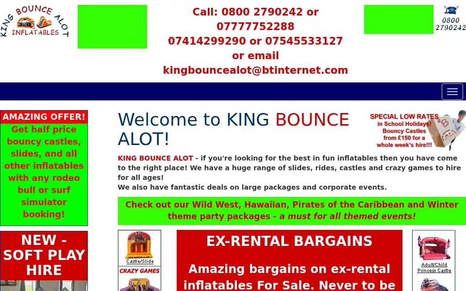 Screenshot of kingbouncealot.co.uk
