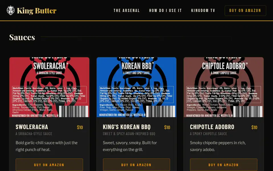 Screenshot of kingbutter.com