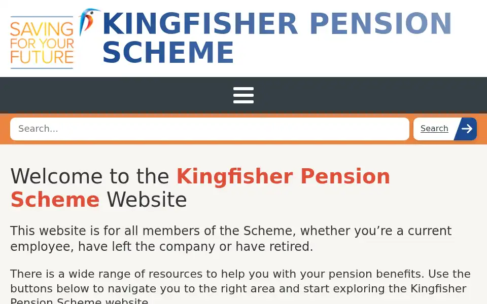 Screenshot of kingfisherpensions.com