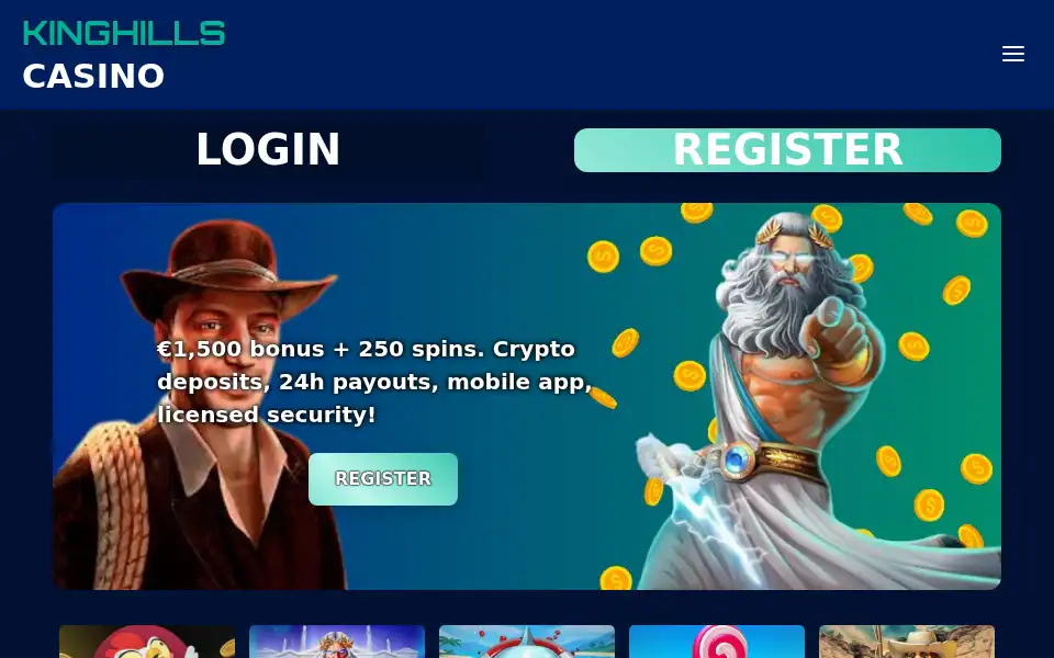 Screenshot of kinghillscasinos.com