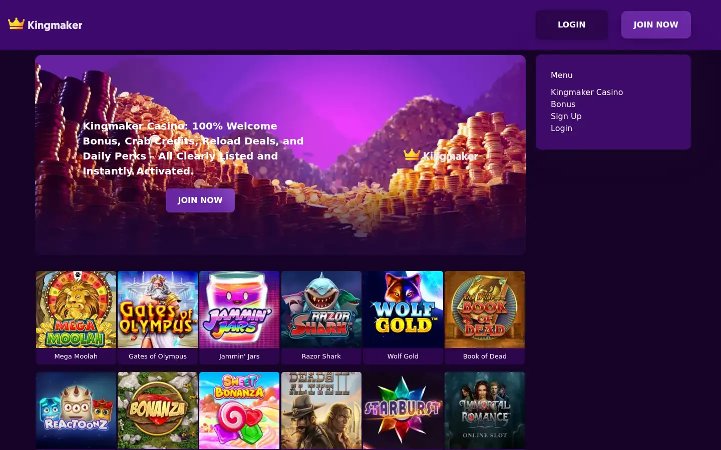 Screenshot of kingmakercas.com