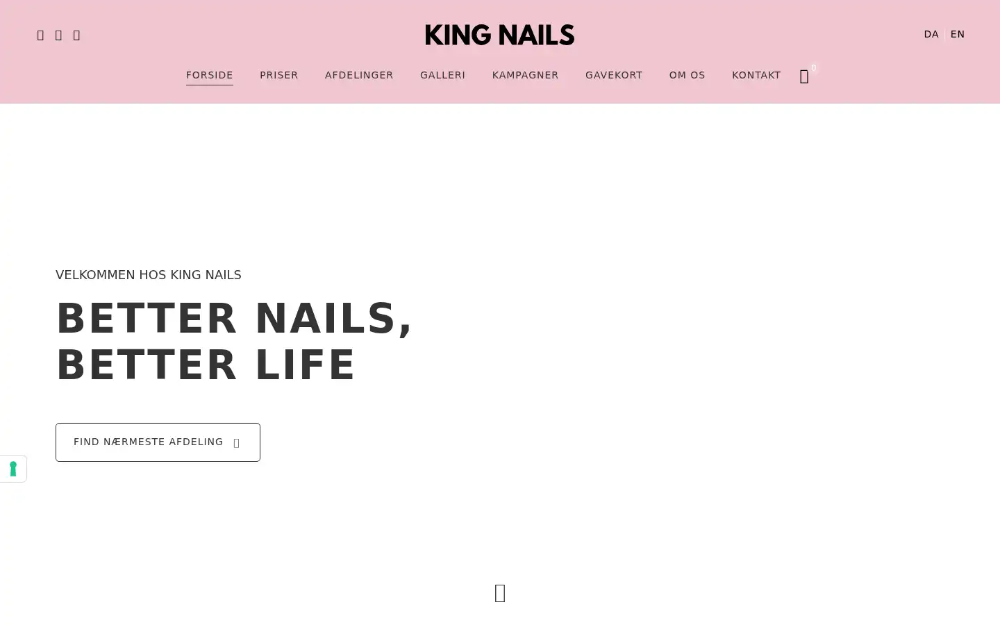 Screenshot of kingnails.dk