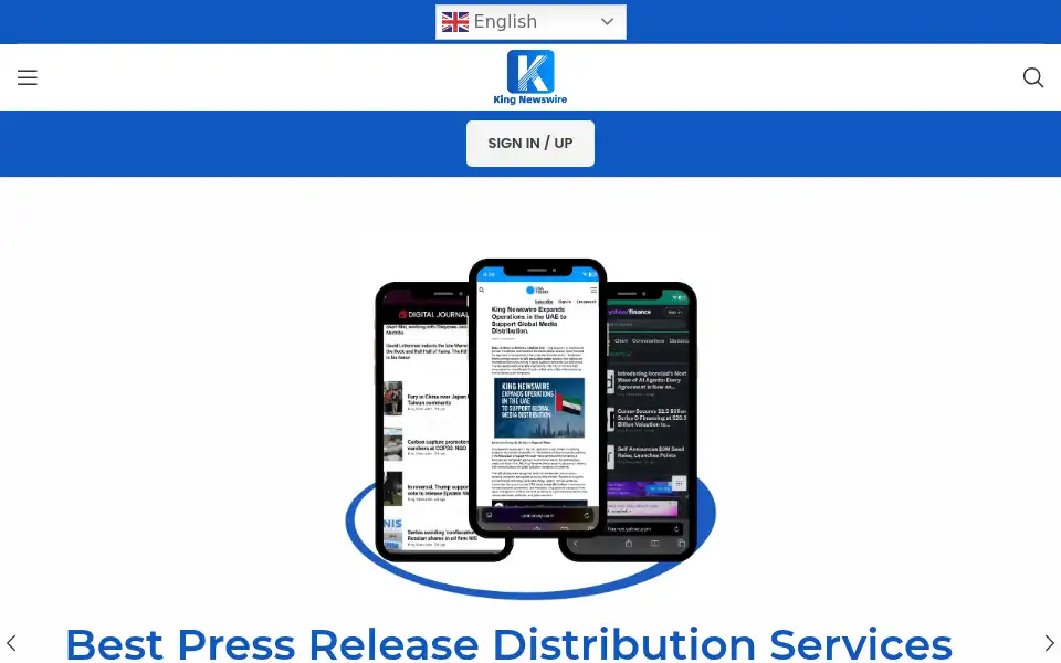 Screenshot of kingnewswire.com