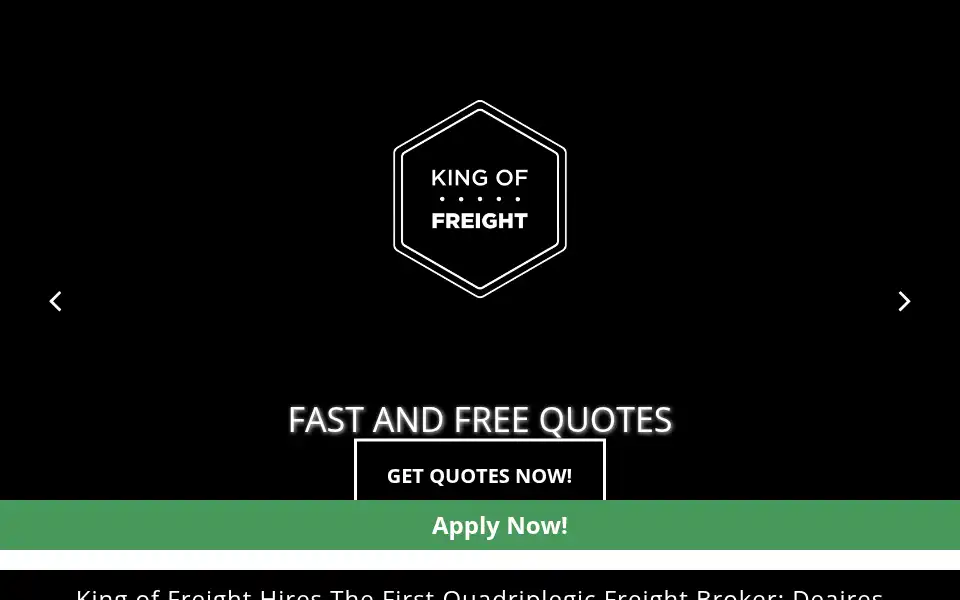 Screenshot of kingoffreight.com