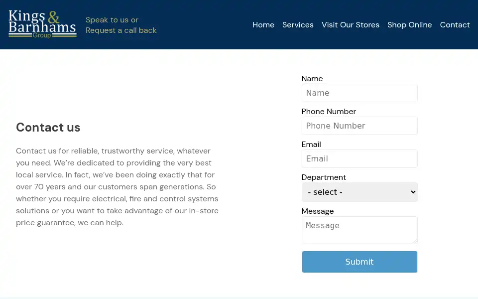 Screenshot of kingsandbarnhams.co.uk