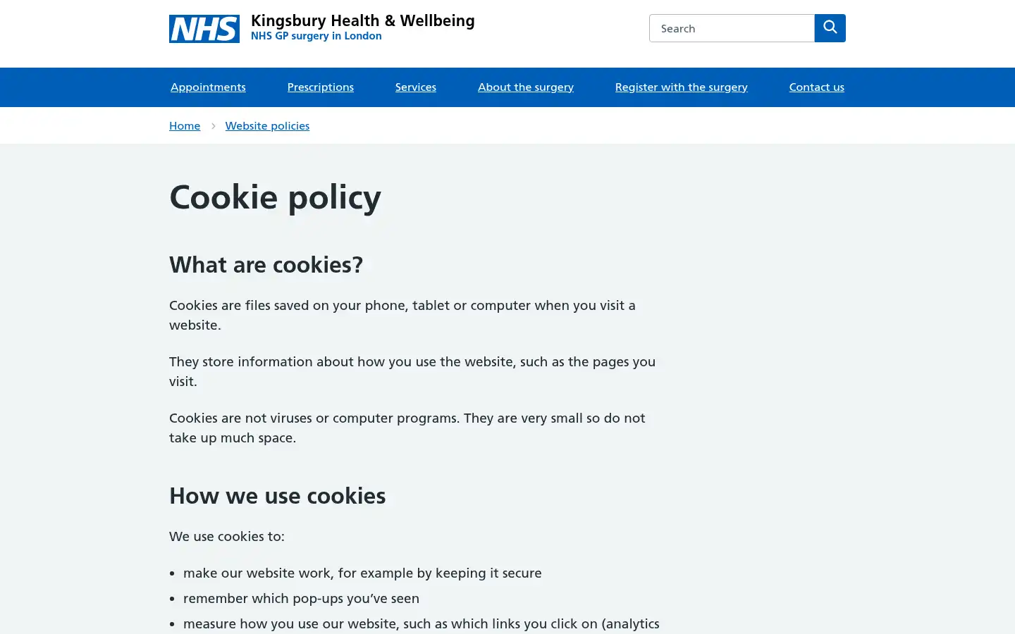 Screenshot of kingsburyhealthandwellbeing.co.uk