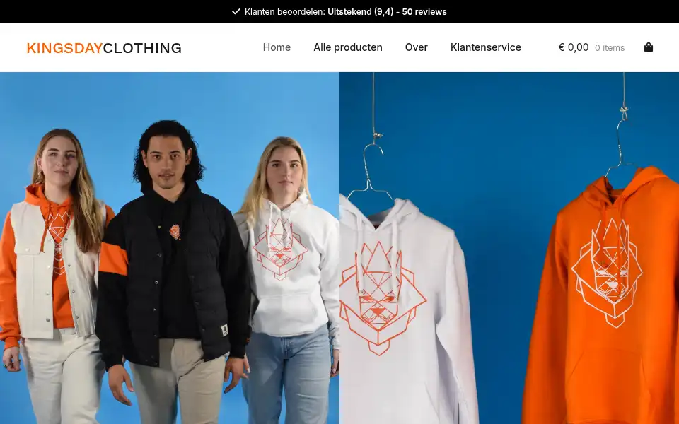 Screenshot of kingsdayclothing.nl