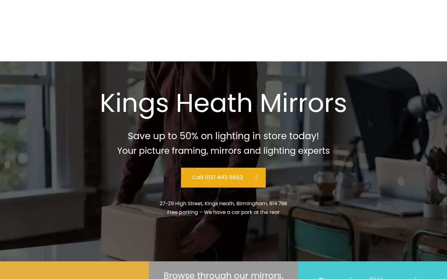 Screenshot of kingsheathmirrors.co.uk