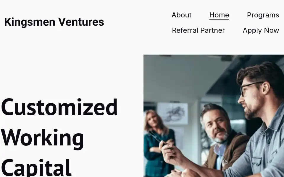 Screenshot of kingsmenventures.com