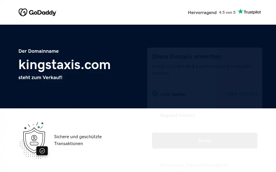 Screenshot of kingstaxis.com