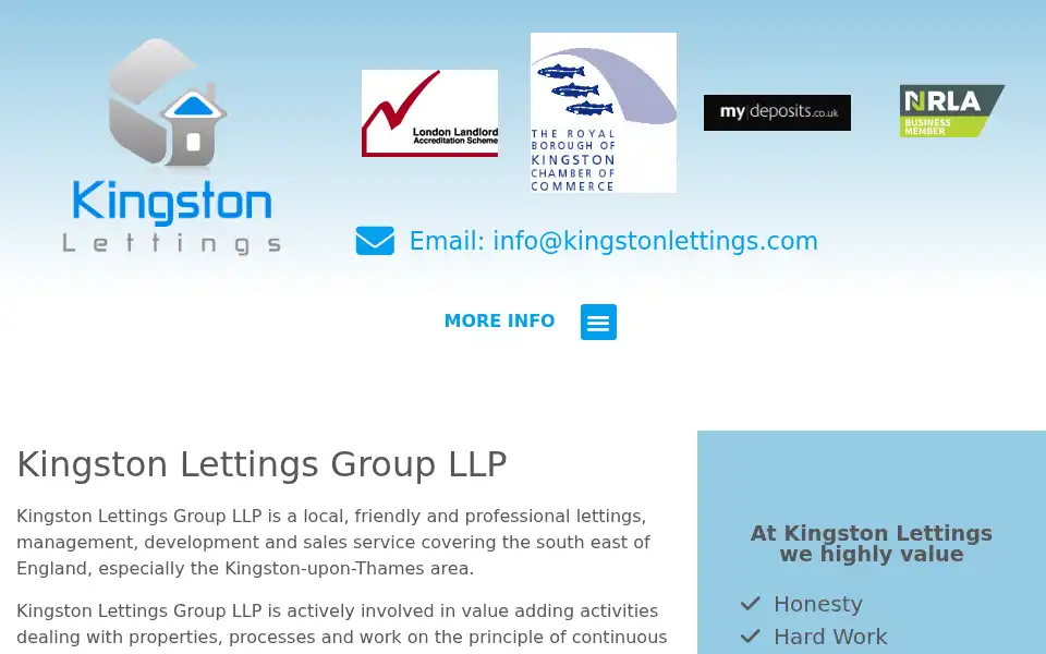 Screenshot of kingstonlettings.com