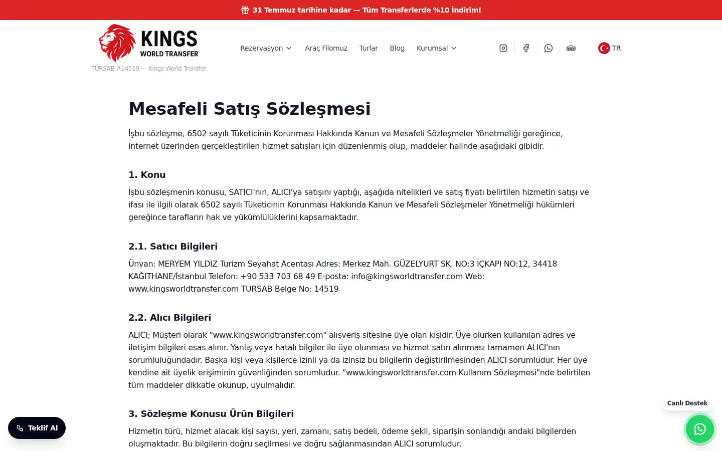 Screenshot of kingsworldtransfer.com