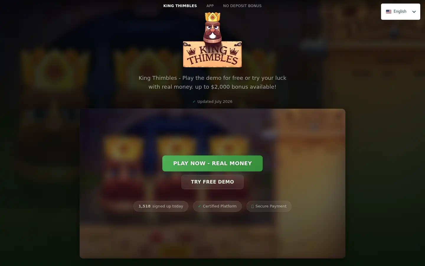 Screenshot of kingthimble.com