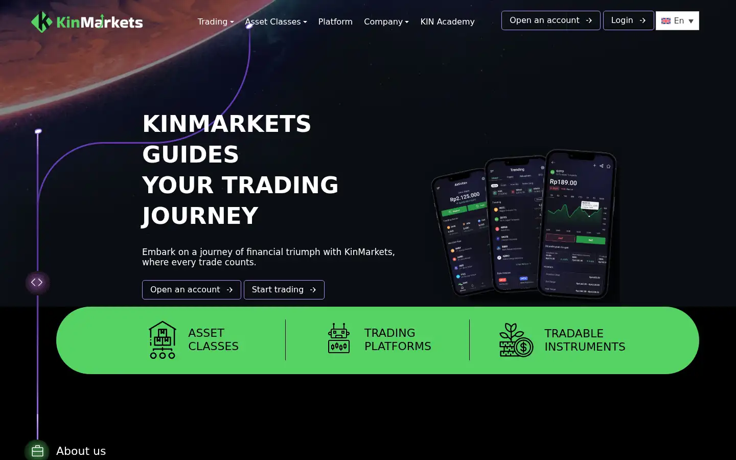 Screenshot of kinmarkets.com