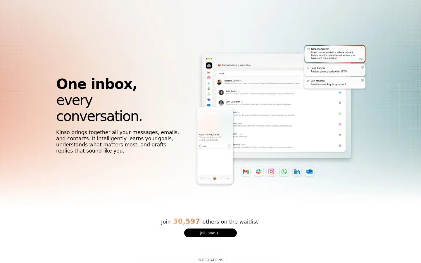 Screenshot of kinso.ai