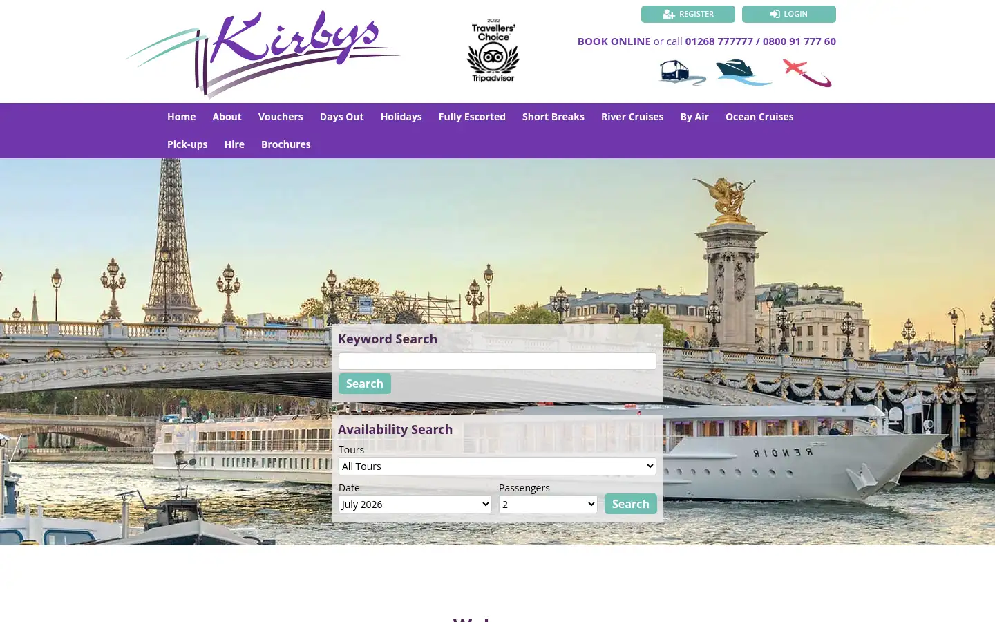Screenshot of kirbyscoaches.co.uk