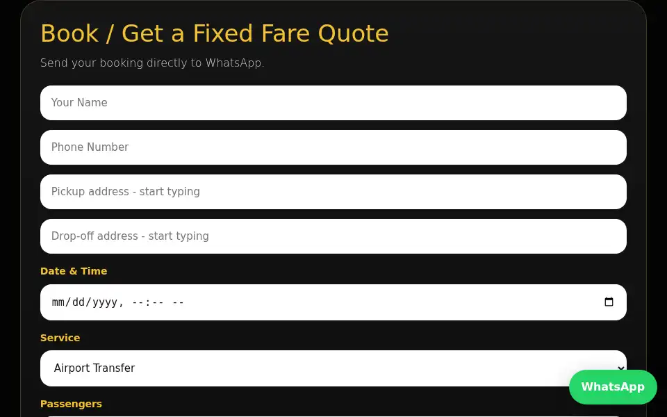 Screenshot of kirkcaldytaxis.com