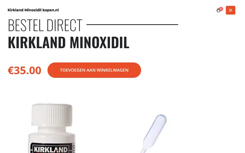 Screenshot of kirklandminoxidilkopen.nl