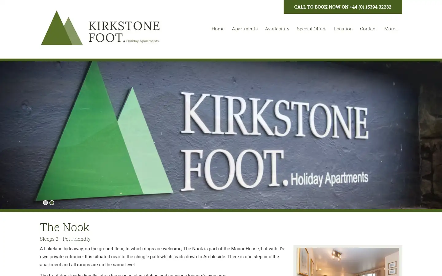 Screenshot of kirkstonefoot.co.uk